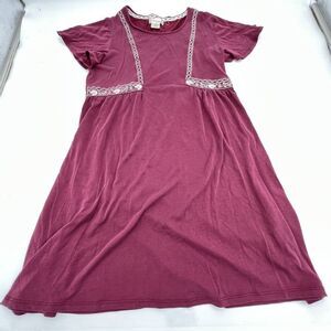 Altar'd State Red Baby Doll Mini Dress Size M Ruffle Sleeves Lace Trim